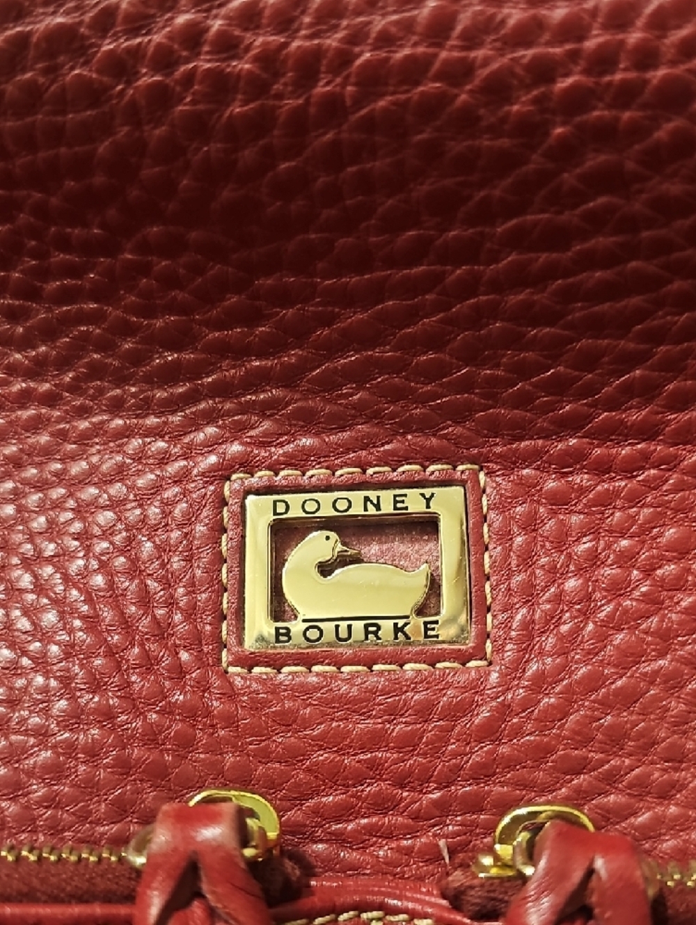 Dooney & Bourke Red Pebbled Leather Shoulder Bag - Picture 6 of 10
